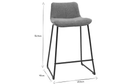 Miliboo Tabouret De Bar-Tabourets de bar en tissu effet velours texturé gris et métal H65 (lot de 2) BOOST