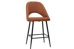 Miliboo Tabouret De Bar-Tabourets de bar en tissu effet velours texturé terre brûlée H65 cm (lot de 2) COSETTE
