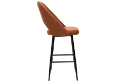 Miliboo Tabouret De Bar-Tabourets de bar en tissu effet velours texturé terre brûlée H65 cm (lot de 2) COSETTE