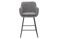 Miliboo Tabouret De Bar-Tabourets de bar en tissu effet velours gris H65 cm (lot de 2) AMIKA