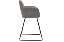 Miliboo Tabouret De Bar-Tabourets de bar en tissu effet velours gris H65 cm (lot de 2) AMIKA