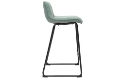 Miliboo Tabouret De Bar-Tabourets de bar en tissu effet velours texturé céladon et métal noir H65 cm (lot de 2) BOOST