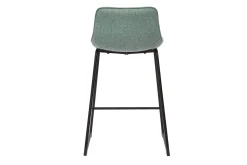 Miliboo Tabouret De Bar-Tabourets de bar en tissu effet velours texturé céladon et métal noir H65 cm (lot de 2) BOOST