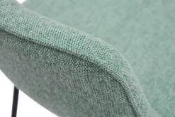 Miliboo Tabouret De Bar-Tabourets de bar en tissu effet velours texturé céladon et métal noir H65 cm (lot de 2) BOOST