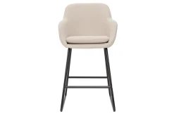 Miliboo Tabouret De Bar-Tabourets de bar en tissu effet velours beige H65 cm (lot de 2) AMIKA