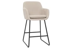 Miliboo Tabouret De Bar-Tabourets de bar en tissu effet velours beige H65 cm (lot de 2) AMIKA
