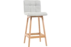Miliboo Tabouret De Bar-Tabourets de bar en tissu gris clair et bois H65 cm (lot de 2) KLARIS