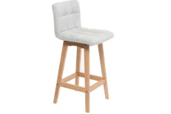 Miliboo Tabouret De Bar-Tabourets de bar en tissu gris clair et bois H65 cm (lot de 2) KLARIS