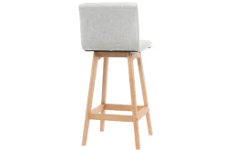Miliboo Tabouret De Bar-Tabourets de bar en tissu gris clair et bois H65 cm (lot de 2) KLARIS