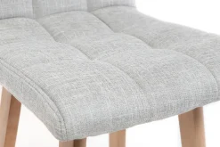 Miliboo Tabouret De Bar-Tabourets de bar en tissu gris clair et bois H65 cm (lot de 2) KLARIS