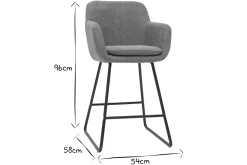 Miliboo Tabouret De Bar-Tabourets de bar en velours bleu pétrole H65 cm (lot de 2) AMIKA