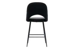 Miliboo Tabouret De Bar-Tabourets de bar en velours noir et métal H65 cm (lot de 2) COSETTE