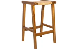 Miliboo Tabouret De Bar-Tabourets de bar ethniques en bois teck massif et cannage rotin H65 cm (lot de 2) GAWA