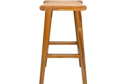 Miliboo Tabouret De Bar-Tabourets de bar ethniques en bois teck massif et cannage rotin H65 cm (lot de 2) GAWA