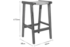 Miliboo Tabouret De Bar-Tabourets de bar ethniques en bois teck massif et cannage rotin H65 cm (lot de 2) GAWA