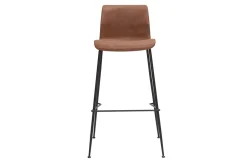 Miliboo Tabouret De Bar-Tabourets de bar fixes marron aspect vieilli et métal noir H75 (lot de 2) HAROLD