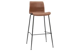 Miliboo Tabouret De Bar-Tabourets de bar fixes marron aspect vieilli et métal noir H75 (lot de 2) HAROLD