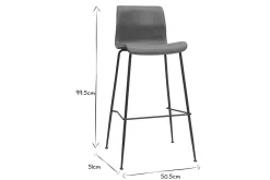 Miliboo Tabouret De Bar-Tabourets de bar fixes marron aspect vieilli et métal noir H75 (lot de 2) HAROLD