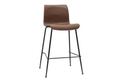 Miliboo Tabouret De Bar-Tabourets de bar fixes marron aspect vieilli et métal noir H65 cm (lot de 2) HAROLD