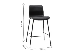 Miliboo Tabouret De Bar-Tabourets de bar fixes marron aspect vieilli et métal noir H65 cm (lot de 2) HAROLD