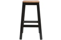Miliboo Tabouret De Bar-Tabourets de bar industriels en métal noir et bois H75 cm (lot de 2) NICK