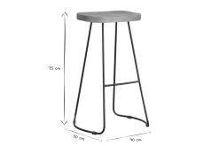 Miliboo Tabouret De Bar-Tabourets de bar manguier massif et métal 75 cm (lot de 2) RUNKO