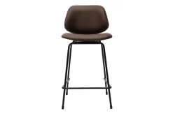 Miliboo Tabouret De Bar-Tabourets de bar marron aspect vielli et métal noir H65 cm (lot de 2) BARNET