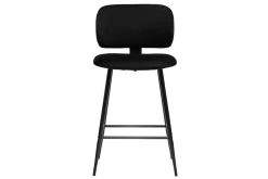 Miliboo Tabouret De Bar-Tabourets de bar noirs en tissu velours et métal H70 cm (lot de 2) ATRIUM
