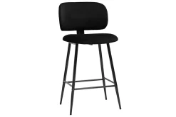 Miliboo Tabouret De Bar-Tabourets de bar noirs en tissu velours et métal H70 cm (lot de 2) ATRIUM