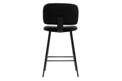 Miliboo Tabouret De Bar-Tabourets de bar noirs en tissu velours et métal H70 cm (lot de 2) ATRIUM
