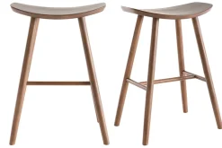 Miliboo Tabouret De Bar-Tabourets de bar noyer H65 cm (lot de 2) DEMORY