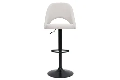 Miliboo Tabouret De Bar-Tabourets de bar relevables tissu effet velours texturé beige et métal noir (lot de 2) COSETTE