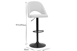 Miliboo Tabouret De Bar-Tabourets de bar relevables tissu effet velours texturé beige et métal noir (lot de 2) COSETTE