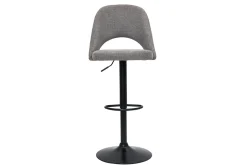 Miliboo Tabouret De Bar-Tabourets de bar relevables tissu effet velours texturé gris et métal noir (lot de 2) COSETTE