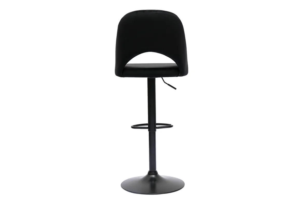 Miliboo Tabouret De Bar-Tabourets de bar relevables en velours noir et métal noir (lot de 2) COSETTE
