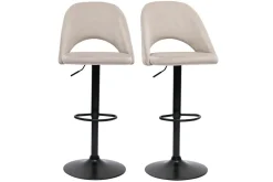 Miliboo Tabouret De Bar-Tabourets de bar relevables en velours taupe et métal noir (lot de 2) COSETTE