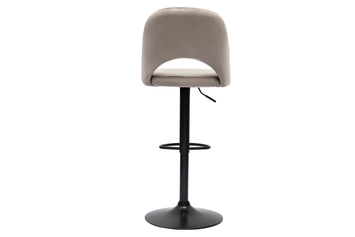Miliboo Tabouret De Bar-Tabourets de bar relevables en velours taupe et métal noir (lot de 2) COSETTE