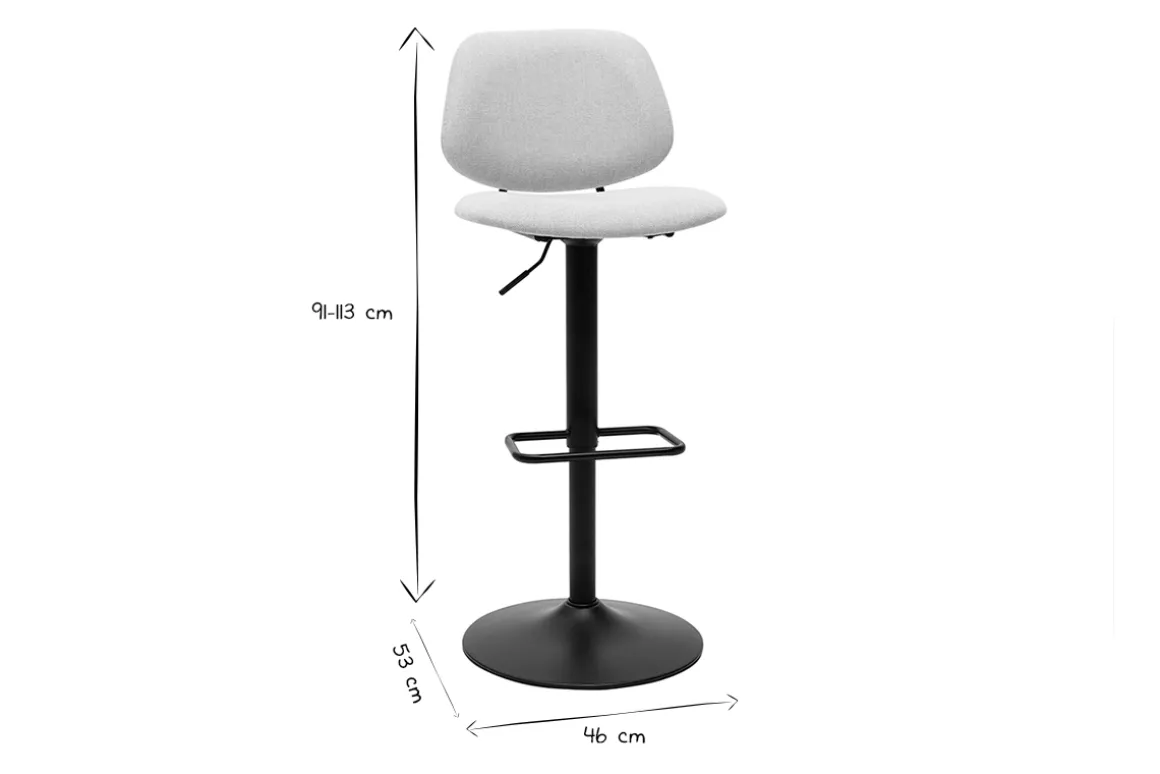 Miliboo Tabouret De Bar-Tabourets de bar relevables design en tissu effet velours beige et métal noir BARNET (lot de 2)