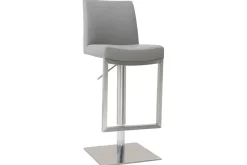 Miliboo Tabouret De Bar-Tabourets de bar relevables gris et acier chromé (lot de 2) KYLE