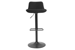 Miliboo Tabouret De Bar-Tabourets de bar réglables pivotants 360° noirs en tissu velours et métal (lot de 2) BOOST