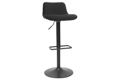 Miliboo Tabouret De Bar-Tabourets de bar réglables pivotants 360° noirs en tissu velours et métal (lot de 2) BOOST