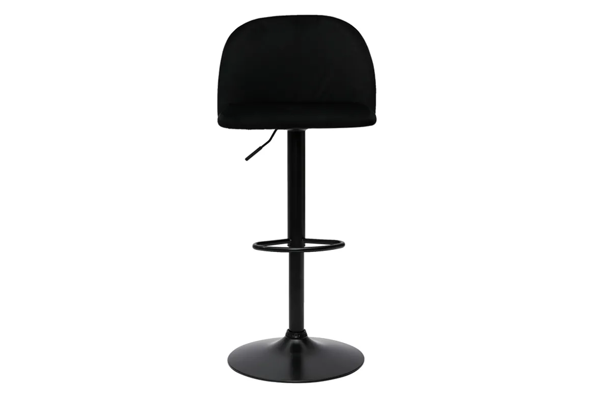 Miliboo Tabouret De Bar-Tabourets de bar réglables velours noir et métal noir (lot de 2) CELESTE
