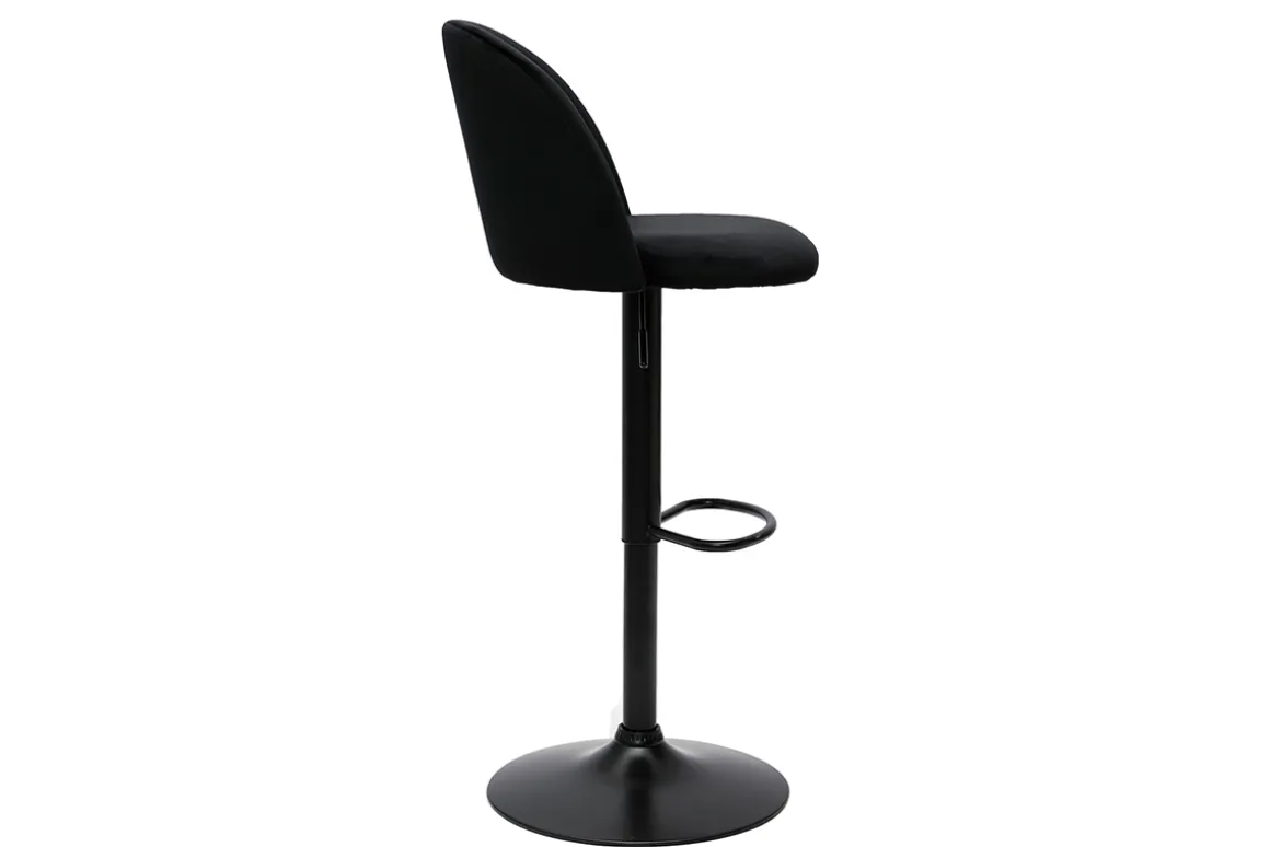 Miliboo Tabouret De Bar-Tabourets de bar réglables velours noir et métal noir (lot de 2) CELESTE