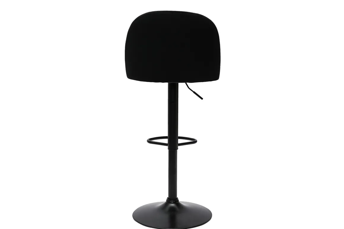 Miliboo Tabouret De Bar-Tabourets de bar réglables velours noir et métal noir (lot de 2) CELESTE