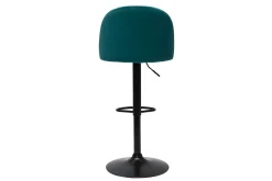 Miliboo Tabouret De Bar-Tabourets de bar réglables velours bleu pétrole et métal noir (lot de 2) CELESTE