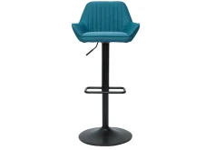 Miliboo Tabouret De Bar-Tabourets de bar réglables design en tissu bleu (lot de 2) RONNIE