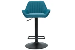 Miliboo Tabouret De Bar-Tabourets de bar réglables design en tissu bleu (lot de 2) RONNIE