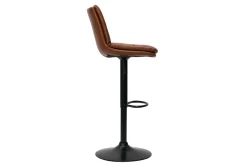Miliboo Tabouret De Bar-Tabourets de bar réglables en polyuréthane marron et métal noir (lot de 2) ZUCK