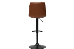 Miliboo Tabouret De Bar-Tabourets de bar réglables en polyuréthane marron et métal noir (lot de 2) ZUCK