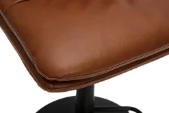 Miliboo Tabouret De Bar-Tabourets de bar réglables en polyuréthane marron et métal noir (lot de 2) ZUCK